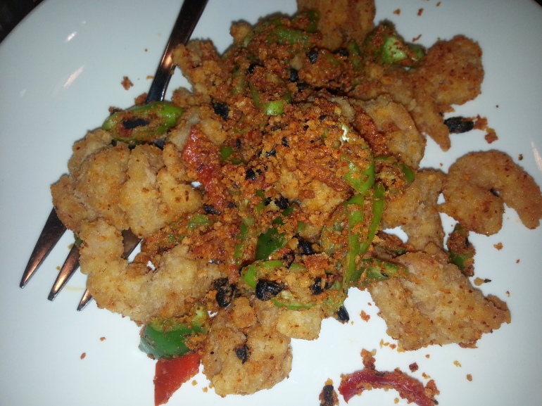 Fried Shrimp : this is the first and probably the last time we'll try this. It's too salty for me. Very salty.